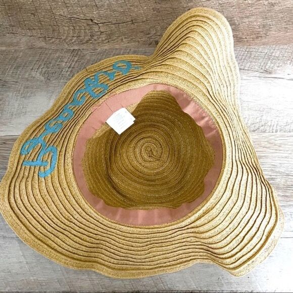 🌺 Accessory Depot Wide Brim Floppy Straw Beachy Embroidered Vacation Sun Hat - Picture 4 of 7
